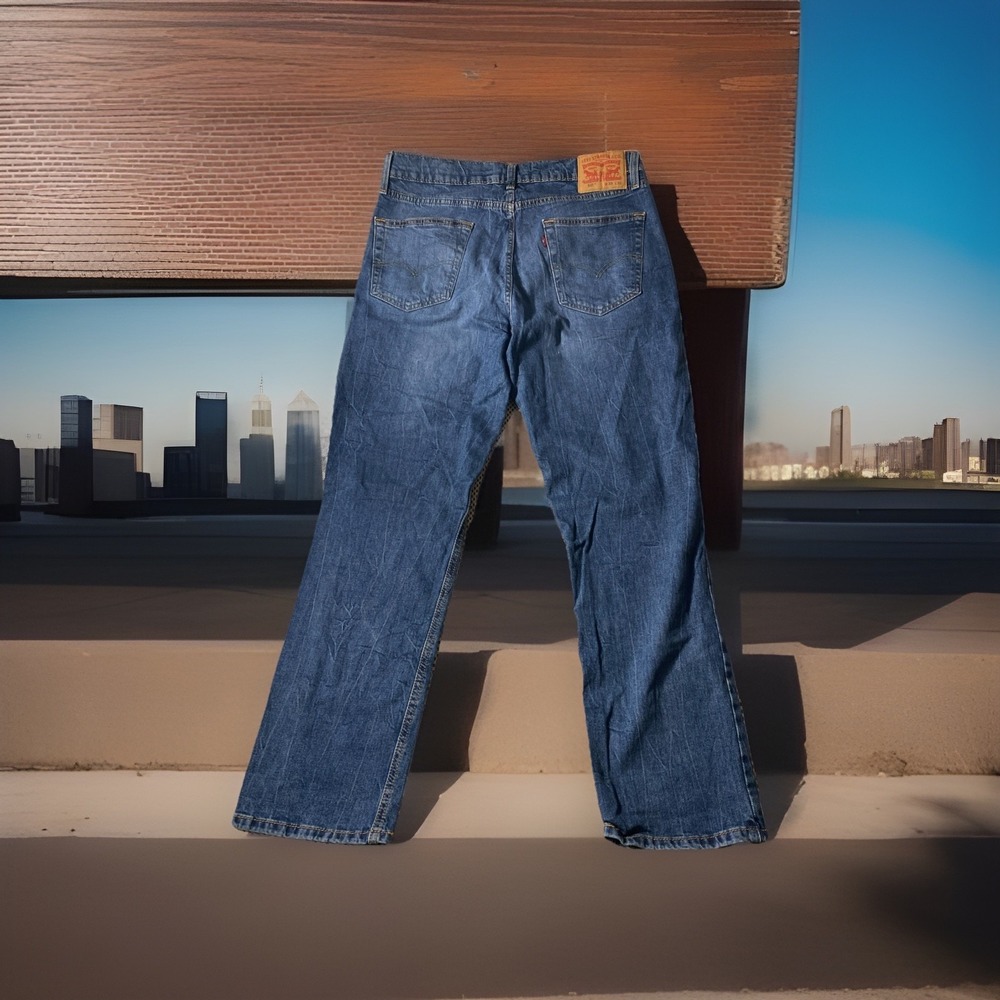 Levi's 541 Athletic‎ Taper Dark Wash Stretch Jeans Mens 33x32 Blue Denim